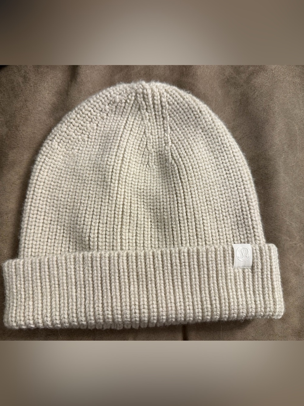 lululemon athletica Cream Ribbed Knit Beanie